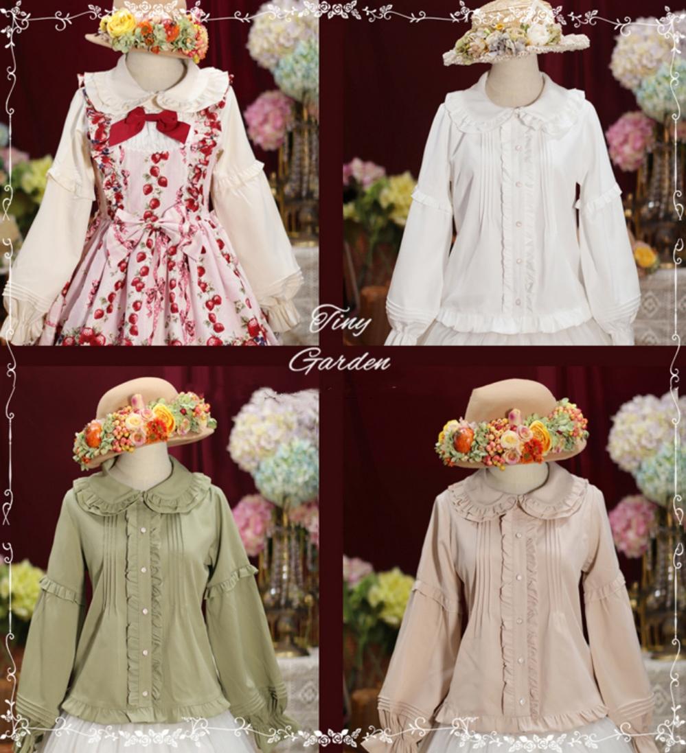 Tiny garden~Cute Lolita Blouse Long Sleeve Lolita Shirt   