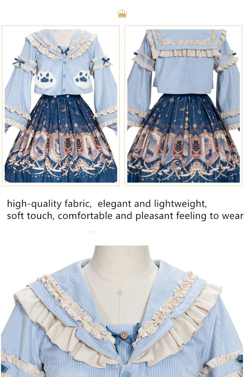YingLuoFu - Winter Lolita Skirt Set - Starry Court Retro Palace SK Cloak