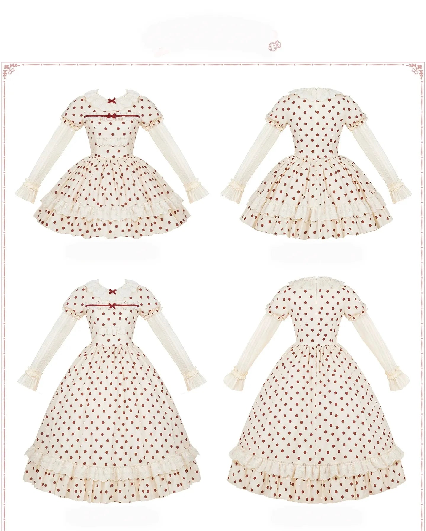 Polka Dot Lollipop - Cotton Old School Lolita Polka Dot OP Dress 45768:861571