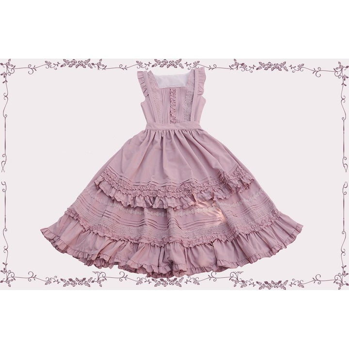 Tiny Garden~Nocturne Reminiscence~Elegant Lolita JSK Dress Multi-Wear Apron Dress Set   