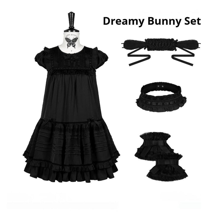 Kuroya~Dreamcatcher~Twin Lolita OP Set Bunny & Kitty Inspired Dress Suit (L M S XL) 42987:761333