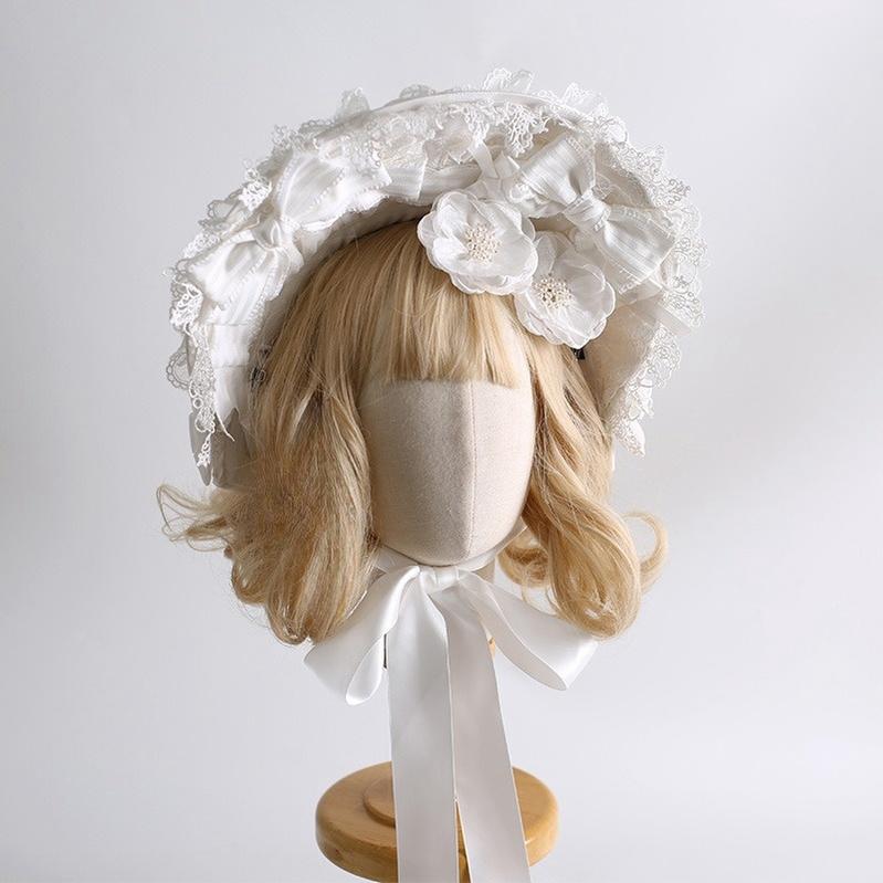 Xiaogui~Classic Lolita Lace Headdress Pure White Lolita Head Accessory 41514:707442