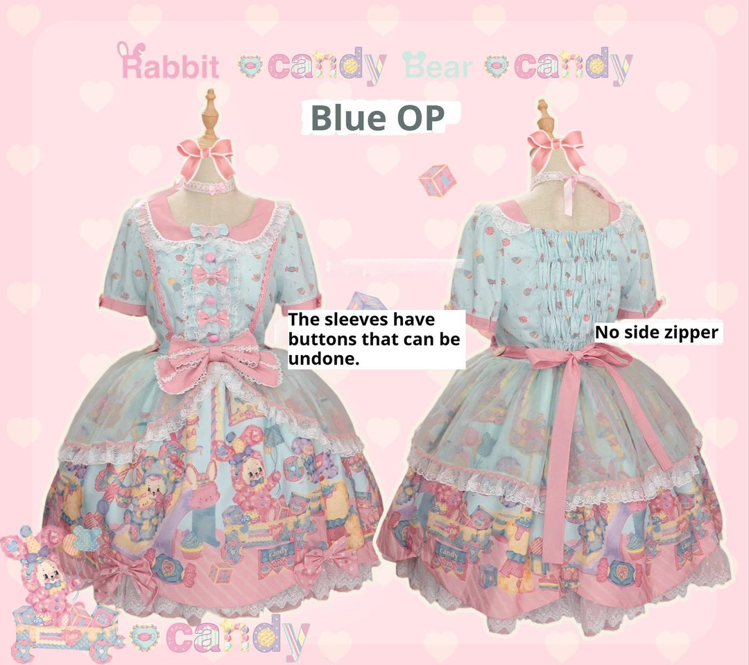 Star Fantasy~Rainbow Buffet Bunny~Candy-Like Kawaii Lolita Dress Suit with Plus Size Shirt (2XL L M S XL) 42807:756996