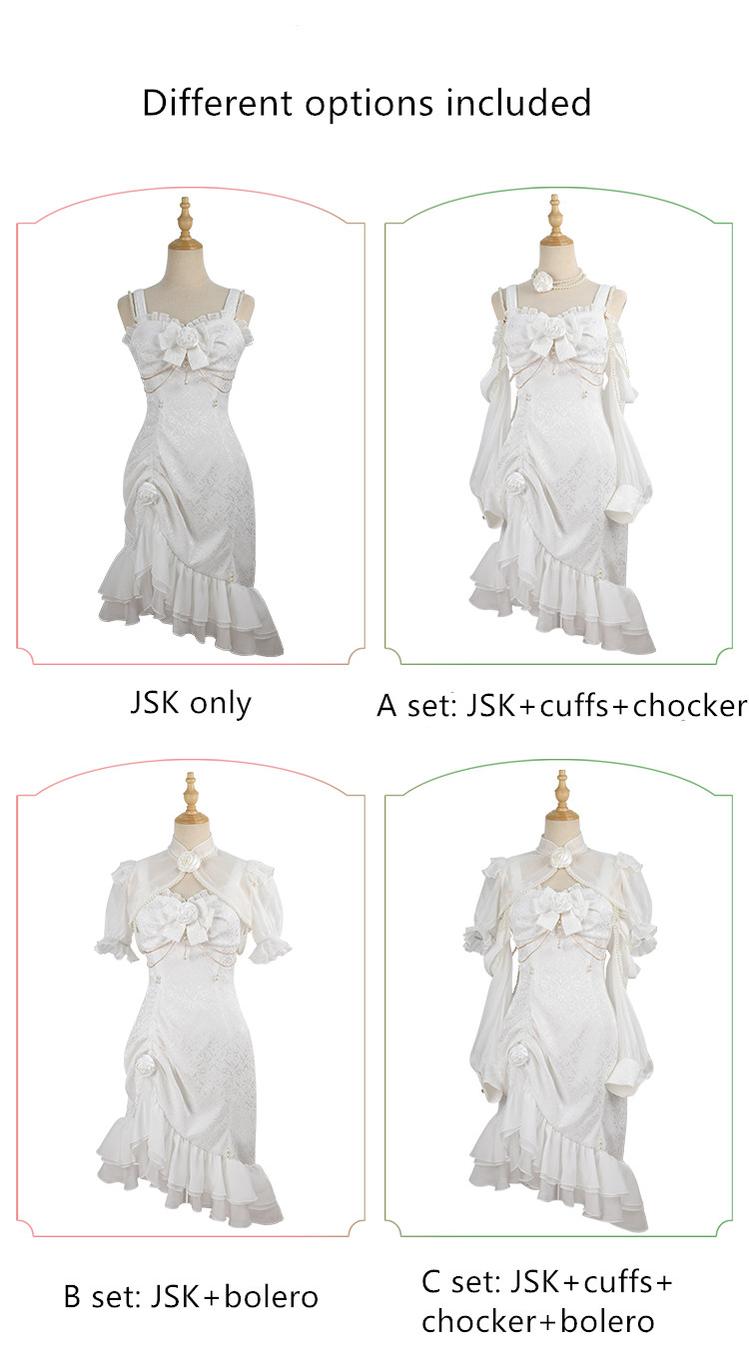 Melonshow - Chinese Style Lolita Dress - Camellia 2.0 Cheongsam Mermaid JSK