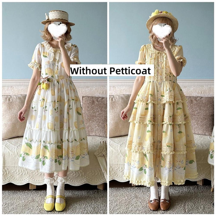 Miss Point~Lemon Chick~Country Lolita Printed OP With Button Front 42984:760415