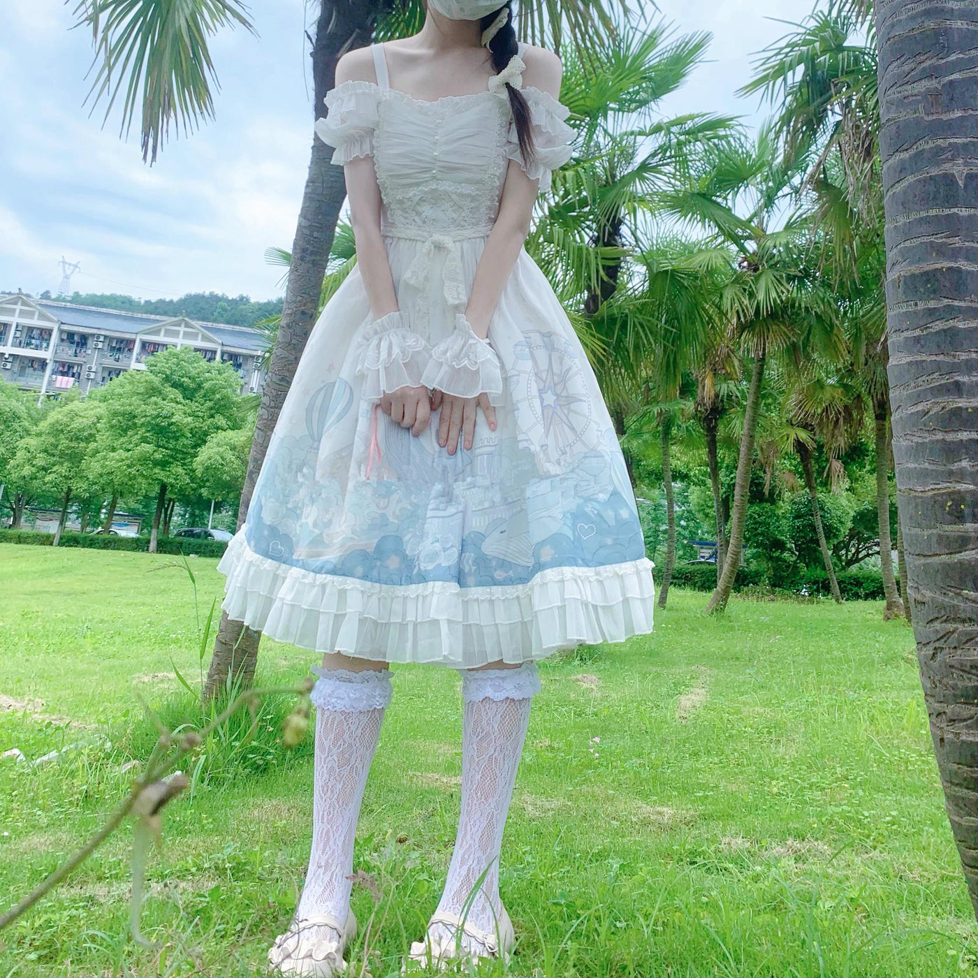 Cornfield Lolita~Camellia On the Whale~Gradient Classic Lolita Dress JSK S  