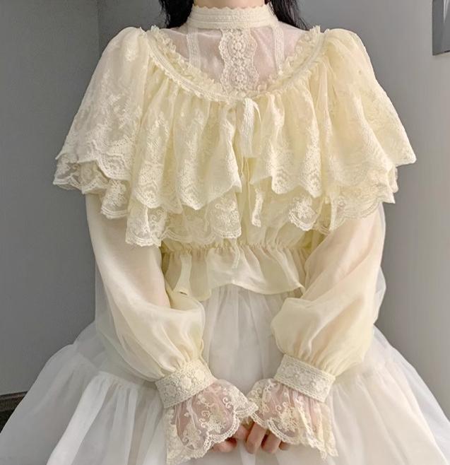 With PUJI - Love Poem - Classic Lolita Shawl 3-Color Versatile Spring Innerwear