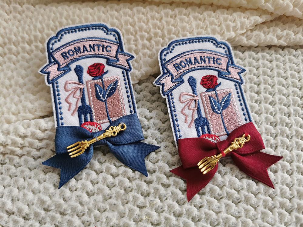 (Buyforme)Miss Point~Berry Rose Lolita Accessories Collection KC Beret Necklace red bow rectangular embroidered badge F 19346:275474
