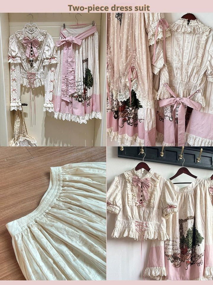 NanShengGe~Girl's Story Book~Plus Size Sweet Lolita OP Dress Two-piece Dress Suit (2XL 3XL 4XL L M S XL) 40704:673714