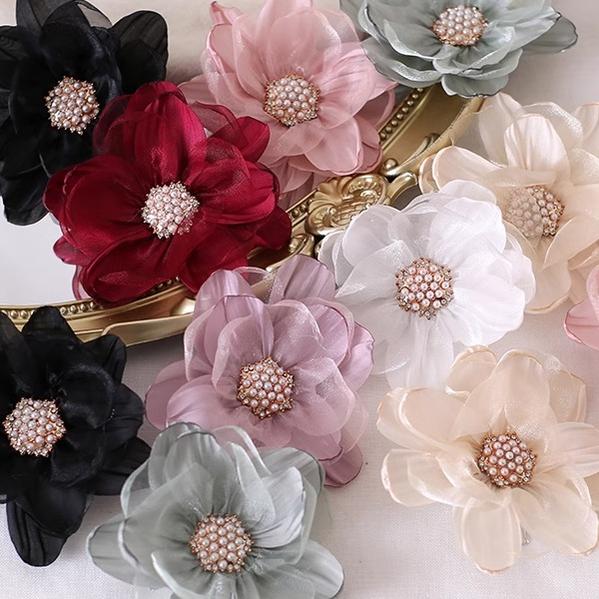 Xiaogui - Elegant Lolita Headdress Organza Flower Hairpin