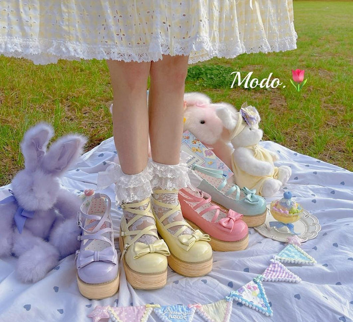 (BFM)Modo~Sweet Lolita Round-toe Platform Shoes Ankle Strap Shoes   