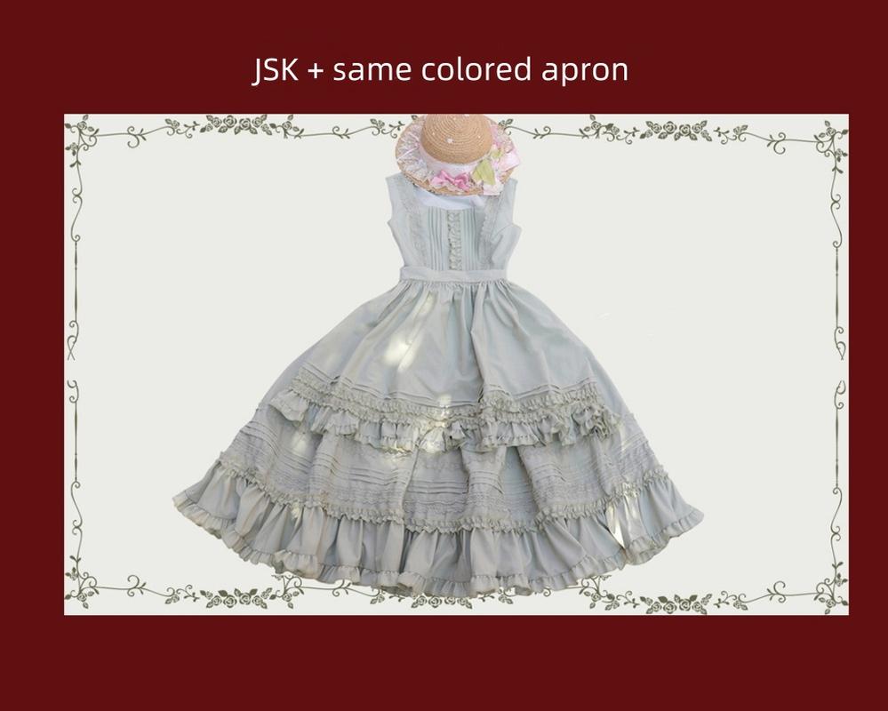 Tiny Garden~Nocturne Reminiscence~Elegant Lolita JSK Dress Multi-Wear Apron Dress Set   