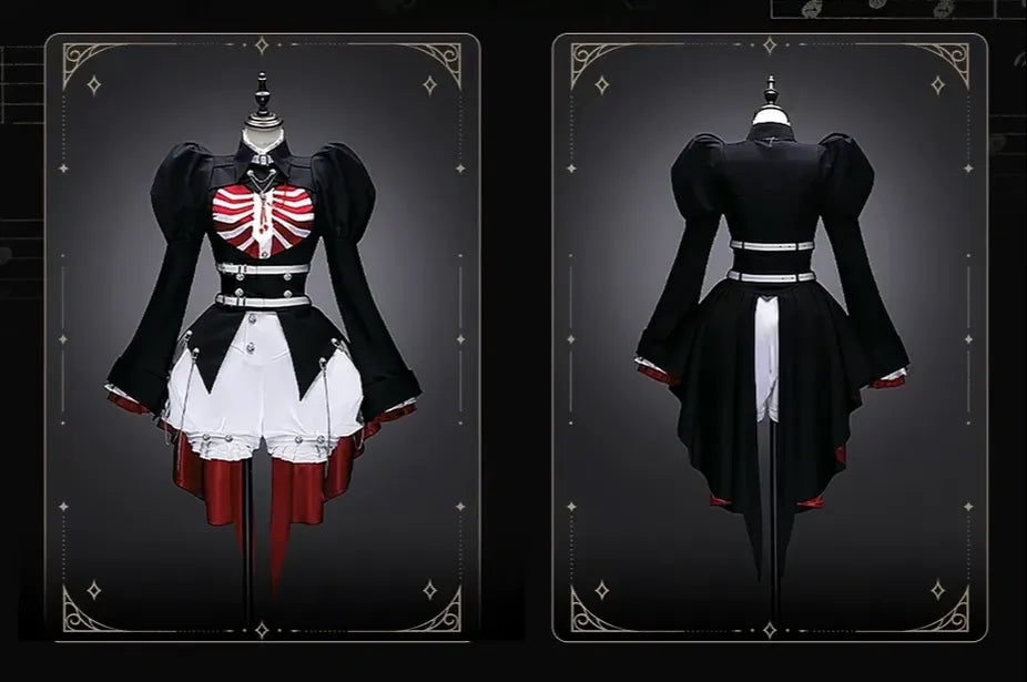 Ribs and Heart - Ouji Lolita Trailing Jacket & Ribs Embroidered Blouse Set 45781:862331