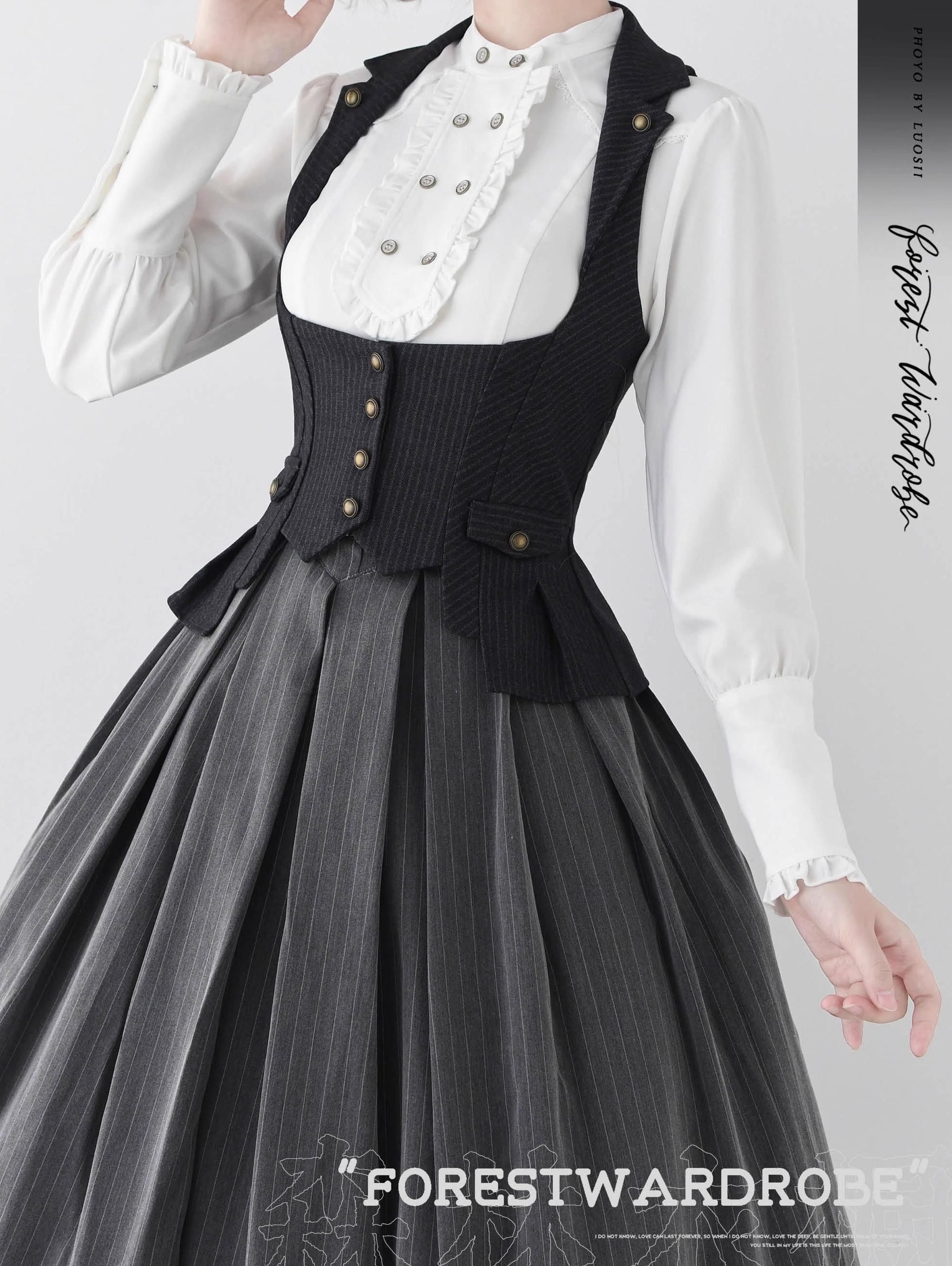 Forest Wardrobe - Forest Contract - Classic Lolita Striped Vest, Elastic Waist 43921:790173
