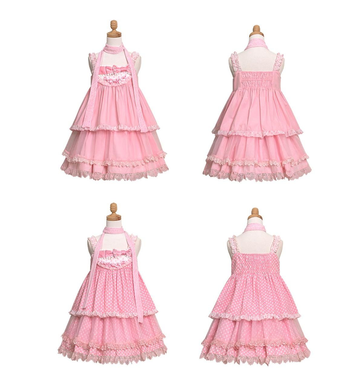 Candy Cottage - Old School Lolita Polka Dot Dress & Top Skirt Set 45522:852005