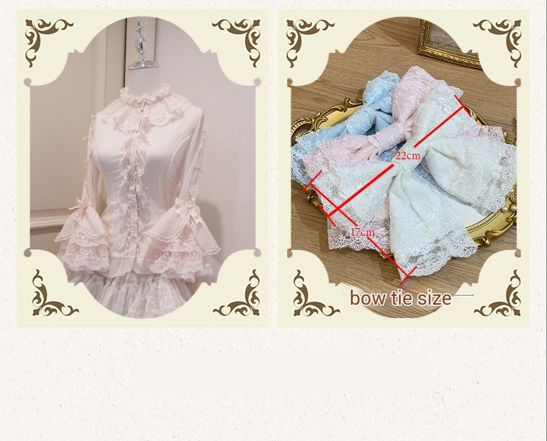 Mengfuzi~Dream Paradise~Chiffon Sweet Lolita Blouse With Half Princess Sleeves