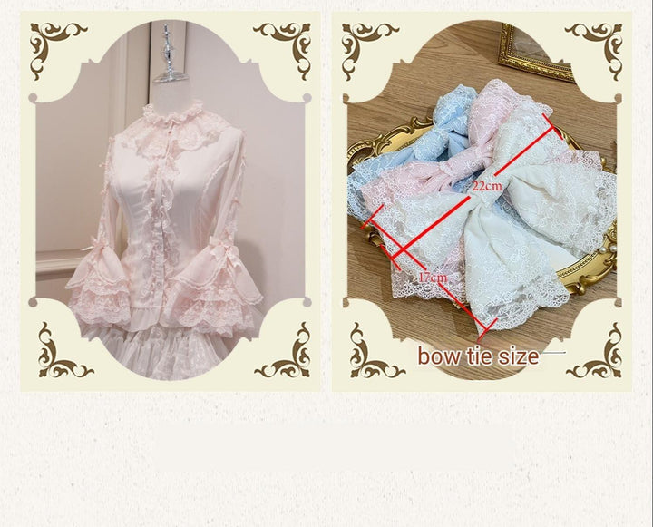 Mengfuzi~Dream Paradise~Chiffon Sweet Lolita Blouse With Half Princess Sleeves