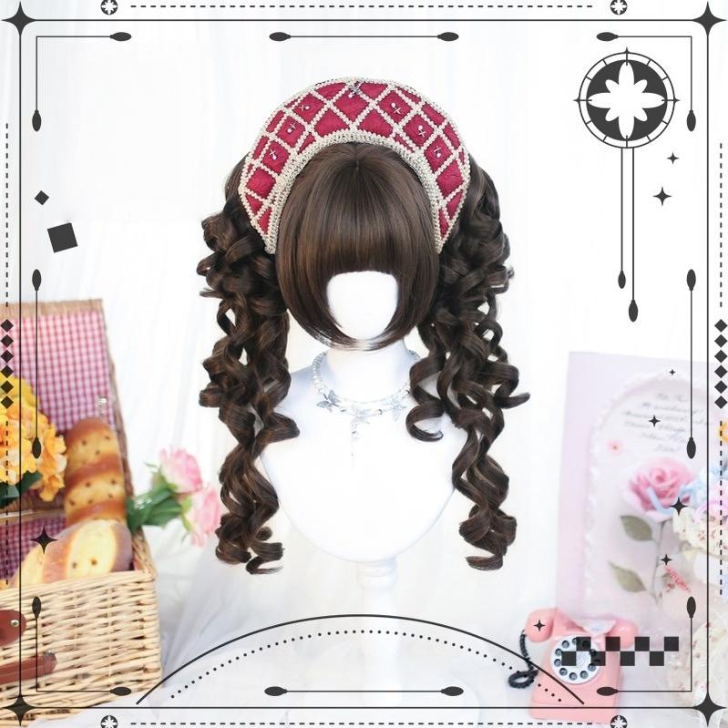 Dalao Home - Flo Wig - Sweet Lolita Long Curly Wigs, Detachable Ponytail 43169:798763