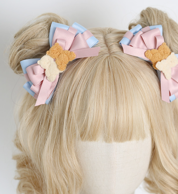 Xiaogui~Lolita Cute Bow Rabbit Ears Toy Hair Clip   