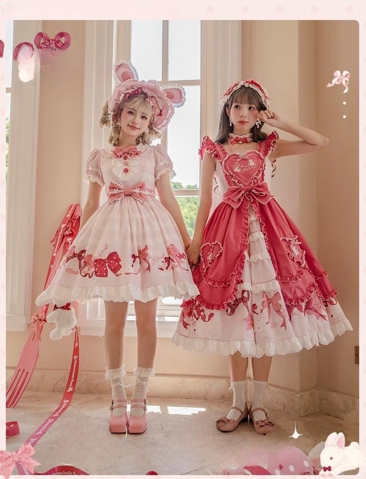 Mademoiselle Pearl~Bow Rabbit~IP Collab Sweet Lolita OP in Multiple Styles