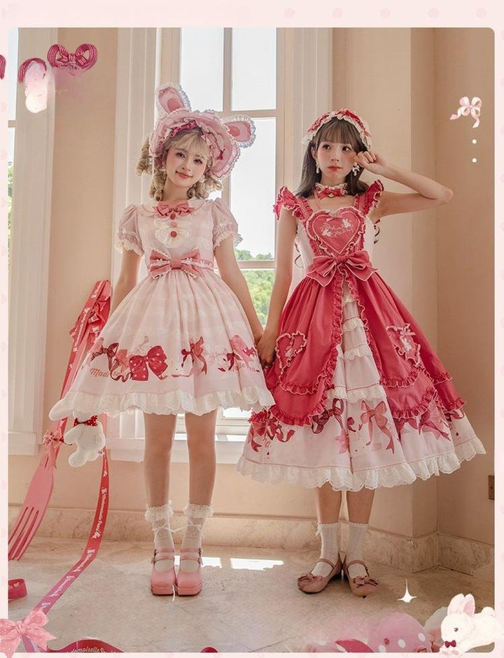 Mademoiselle Pearl~Bow Rabbit~IP Collab Sweet Lolita OP in Multiple Styles