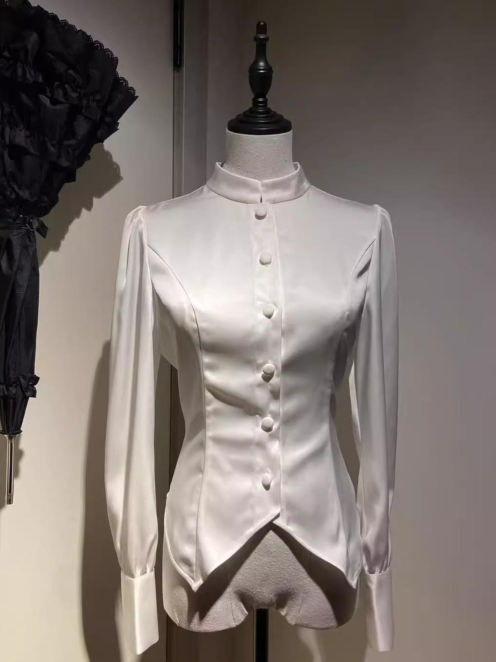 LetterfromGod - Night Guardian - Acetate Ouji Lolita Shirt With Split Hem/Adjustable Strap White Shirt S