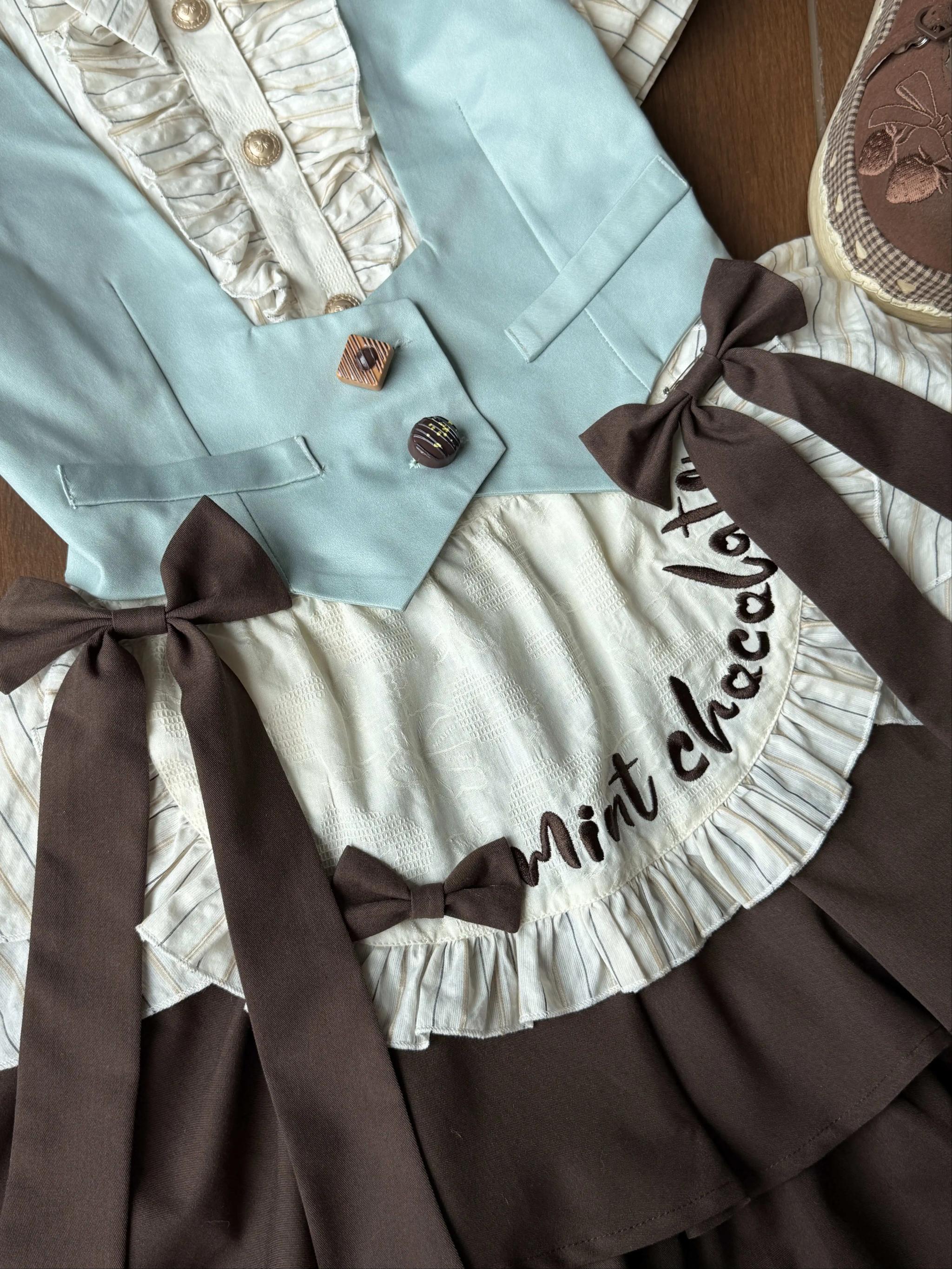 Dream Volley - Mint Chocolate Ouji Lolita Shorts or Skirt Set 45783:862364