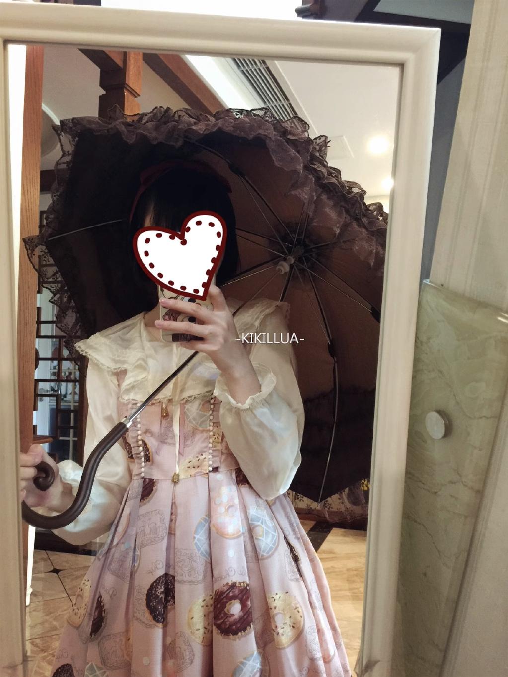Whale Island - Laraine - Gorgeous Lolita Parasol Lace Umbrella Lolita Long Umbrella