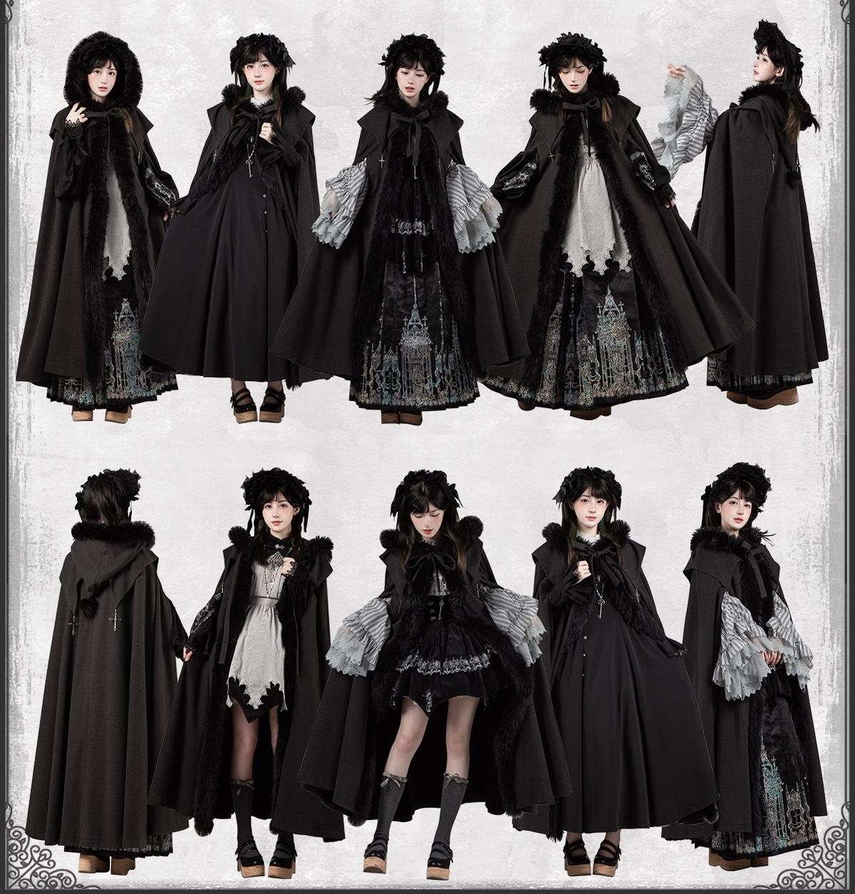 With PUJI - Letter and Poetry · Raven's Night Song - Gothic Lolita Black Cloak