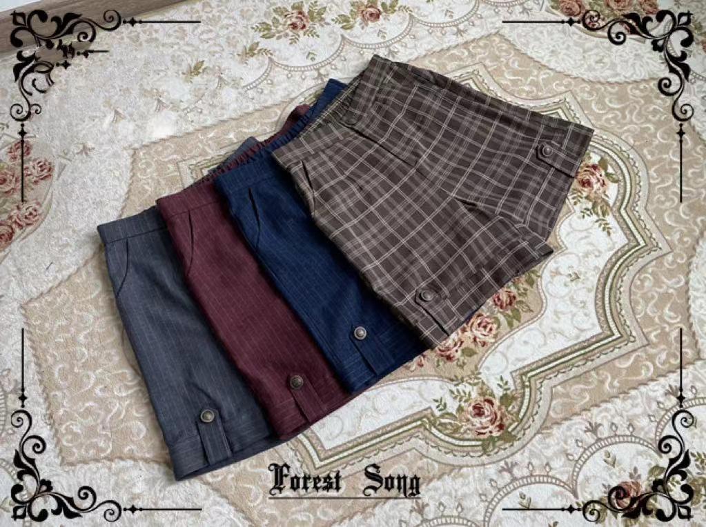 Forest Song - Griffin's Appointment - Ouji Lolita Striped Shorts Vintage Lolita Shorts