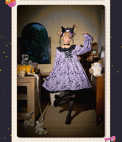(BFM)Confession Balloon~Star Witch Lolita Dress OP Japanese Lolita Halloween   