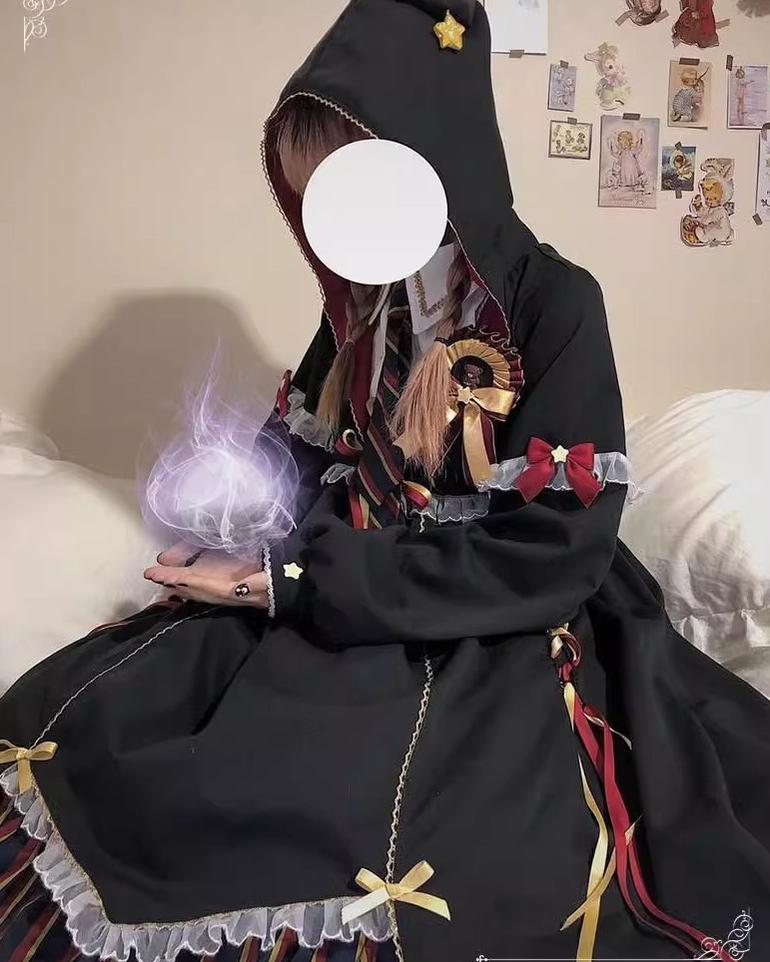 Cream Puff~Magic Girl~Gothic Lolita Black Dress Set   