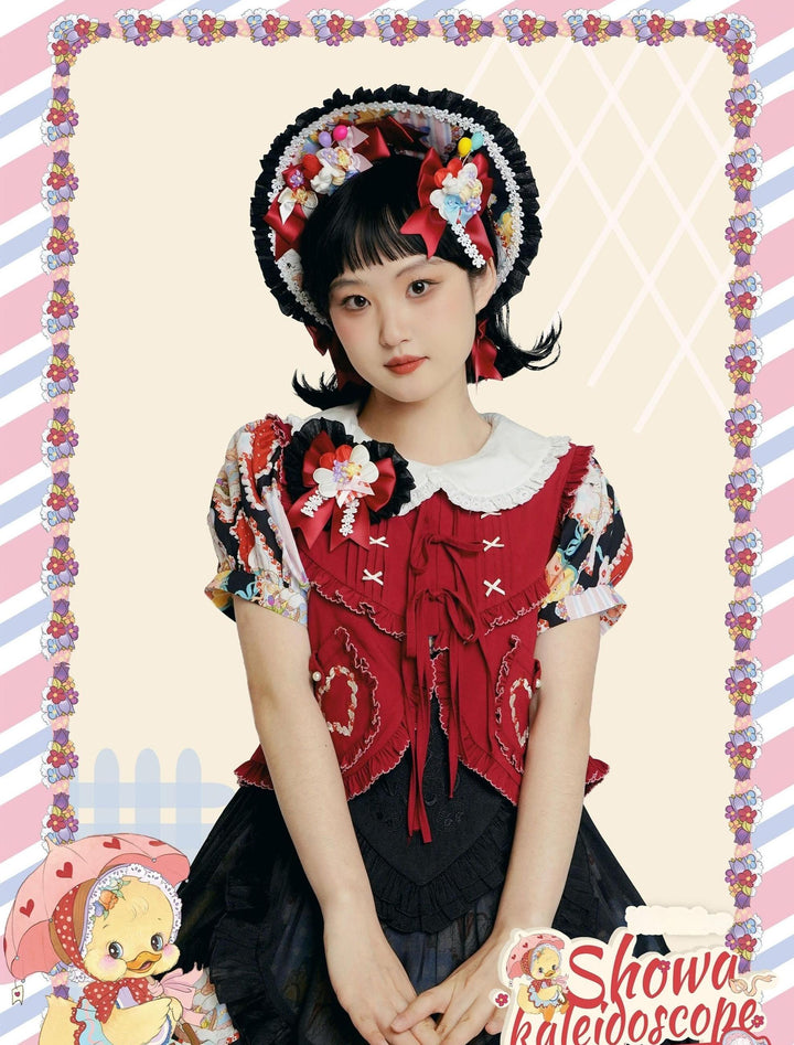 Southern Cross~Showa Kaleidoscope~Printed Sweet Lolita Headdress BNT KC Hat and Side Clips