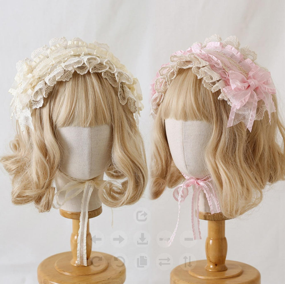 Xiaogui~Mood Limited~Elegant Lolita Headdress Bow Lace KC