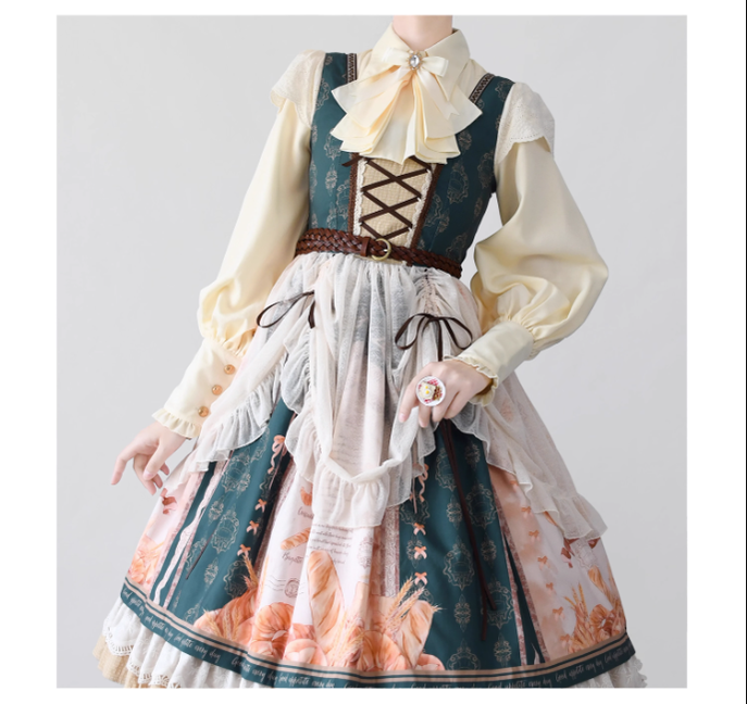 Time Memory - Elegant Lolita Slim Fit Mutton Sleeve Blouse 16422:216498