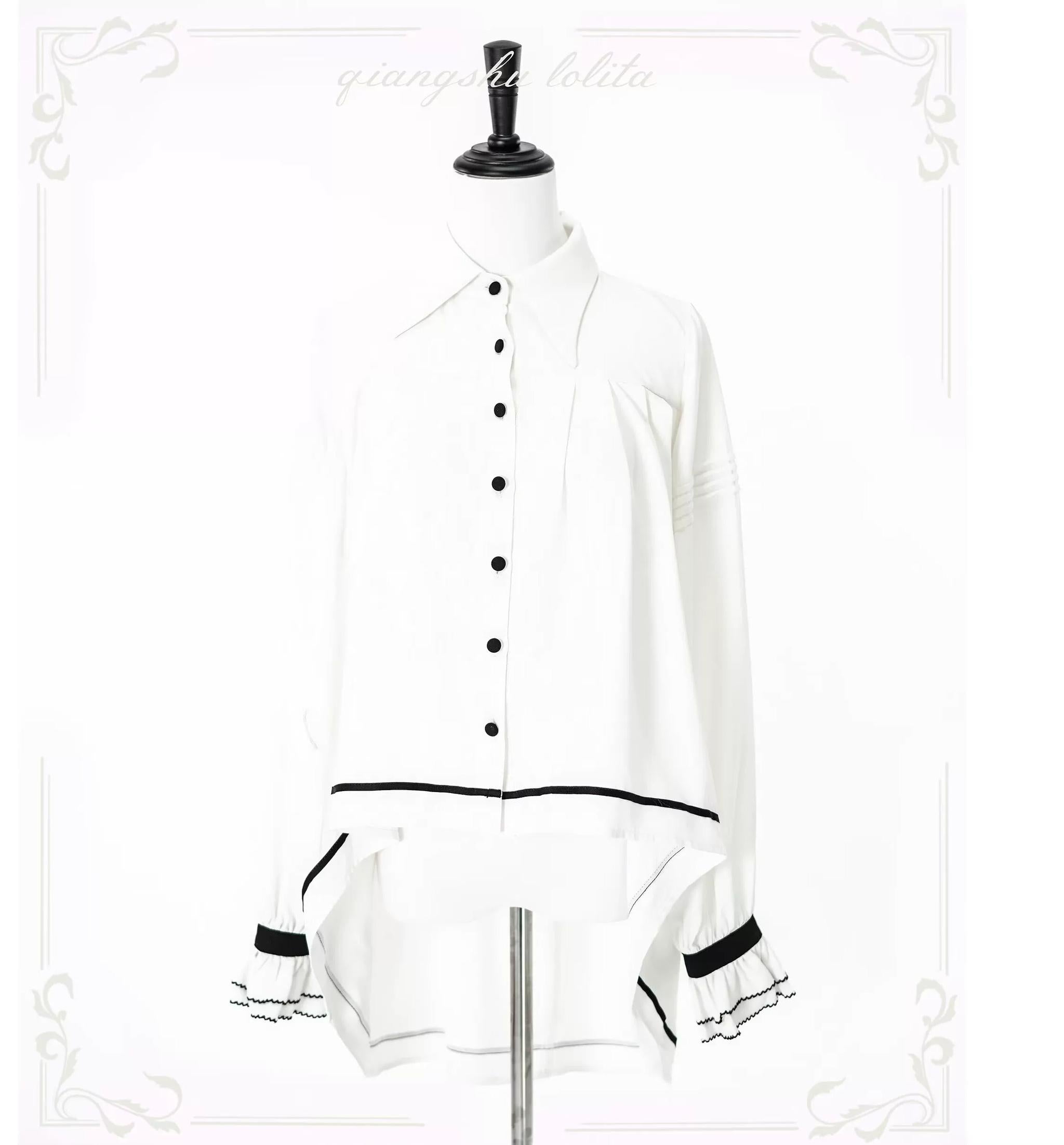 Silent Melody - Ouji Lolita Chiffon Blouse or Musical Note Embroidered Skirt (L M S) 45484:853551