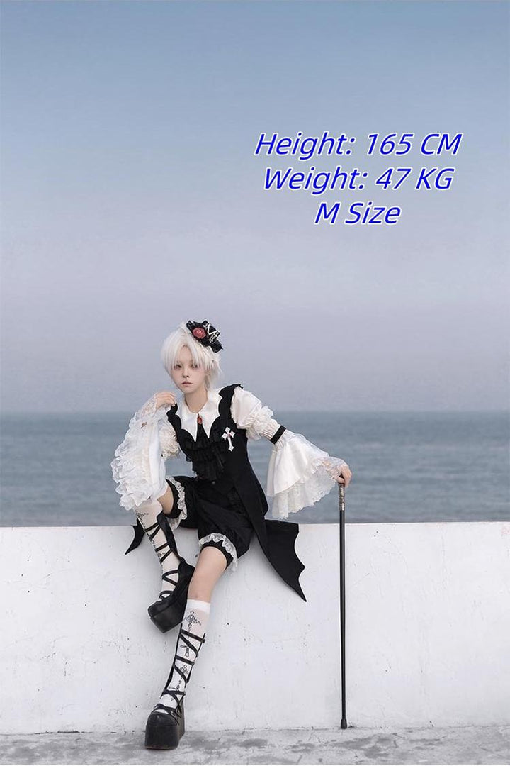 CastleToo~Night Rose~Elegant Ouji Lolita Suits With Lolita JSK And Shorts 39558:626920