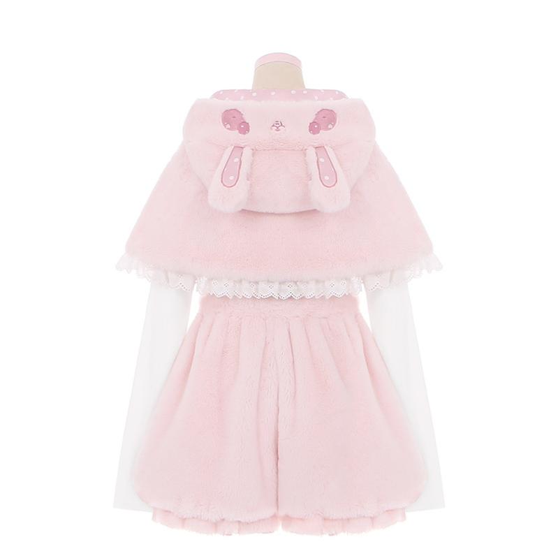 To Alice~Sweet Lolita Strap Shorts Strawberry Rabbit Winter Lolita Suit