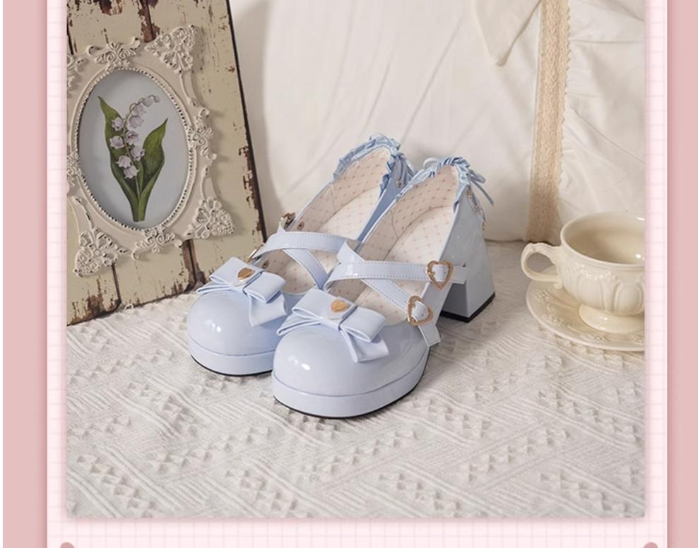 Milk Bun Bunny~Sweet Lolita High Heel Bow Princess Lolita Shoes 40632:670120