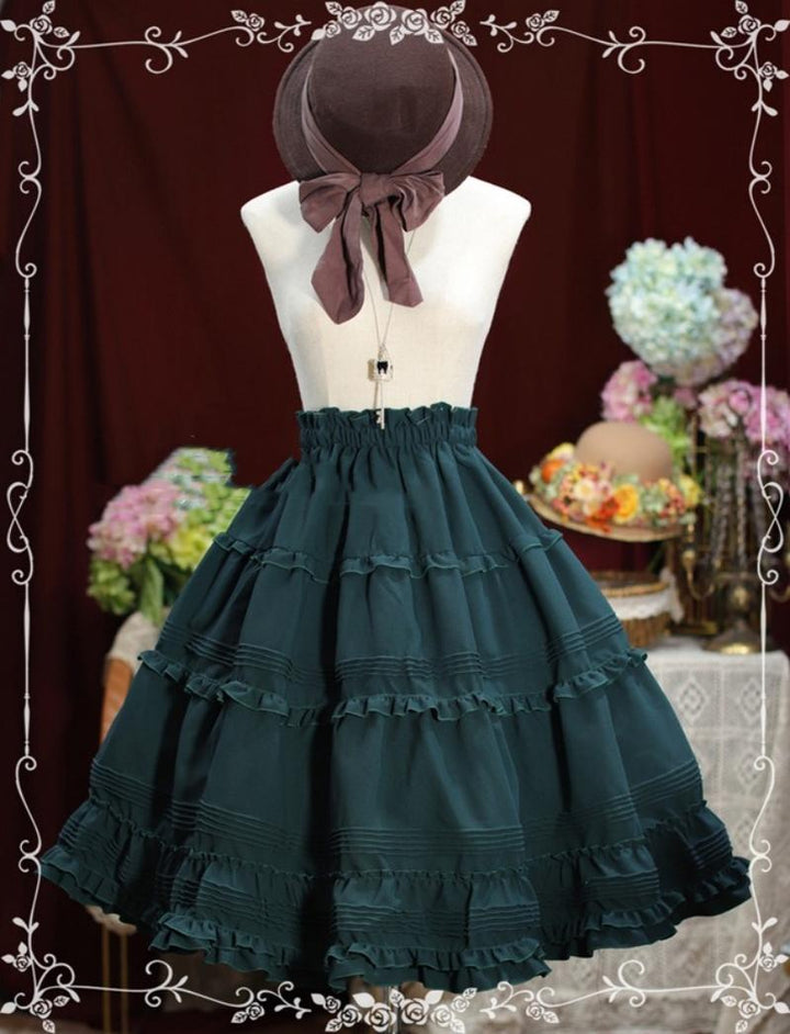 Tiny Garden~Old Love Songs~Lolita Elegant Vintage SK and Waistcoat S-SK only dark green 