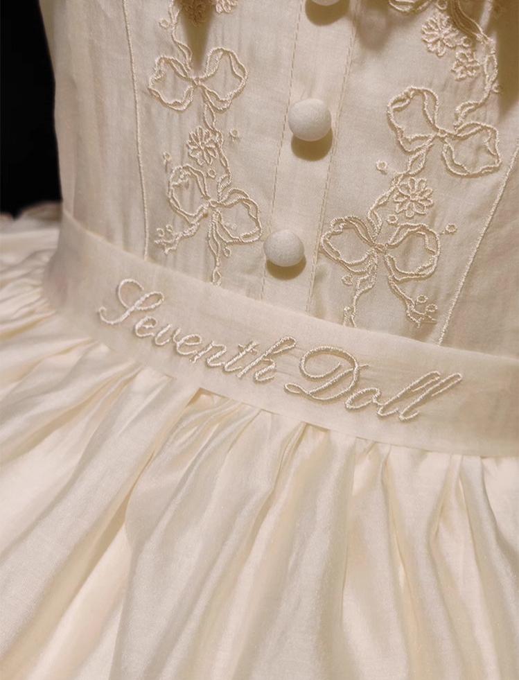 The Seventh Doll - Summer Evening Banquet - Sweet Lolita JSK with Tiered Ruffle Design and Hat 42722:750946