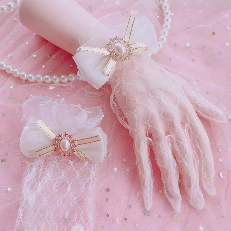 Handmade Lolita Wedding Lace Gloves 44641:817146