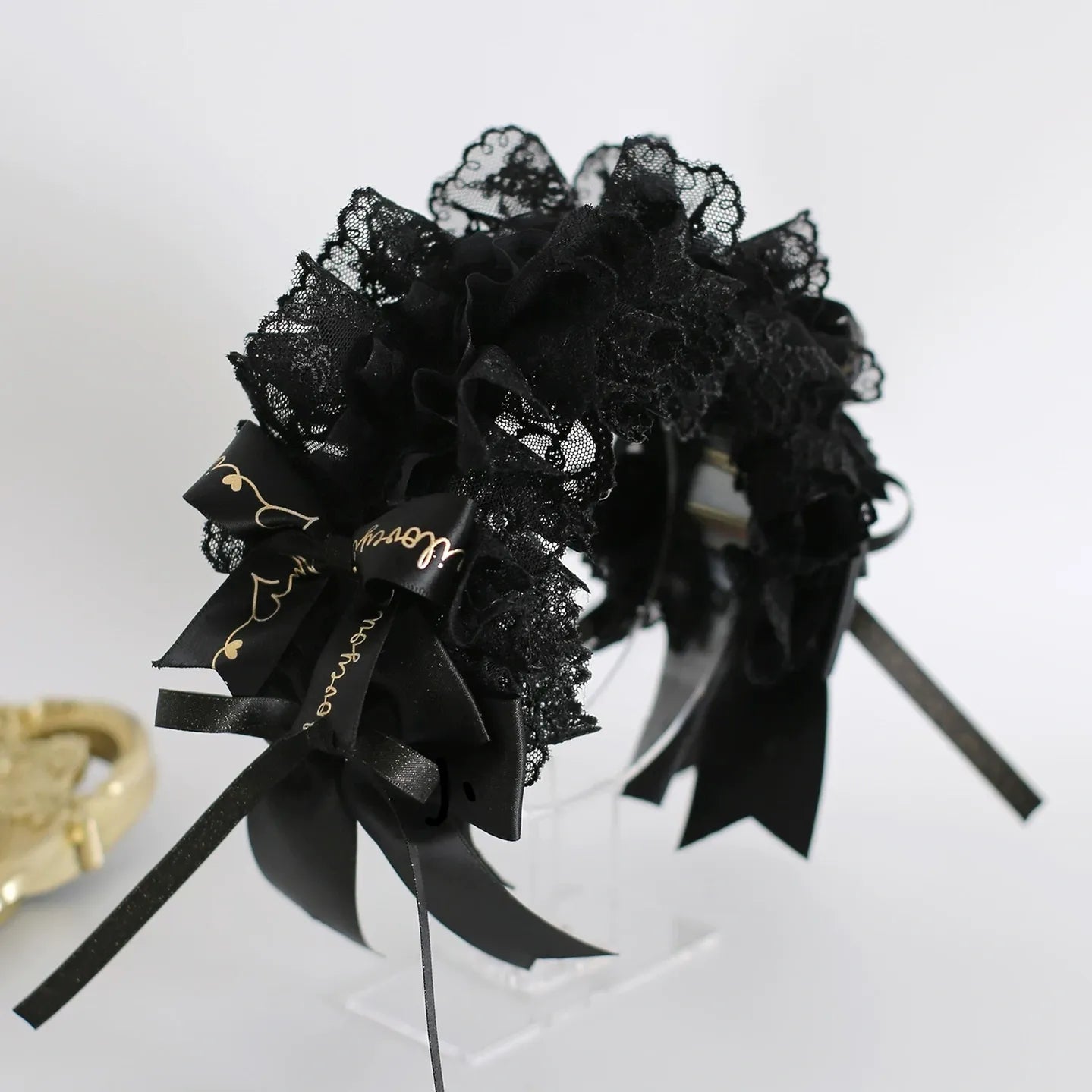 Black-gold Classic Lolita Headpiece, Gold Stamping Accent 45849:865429