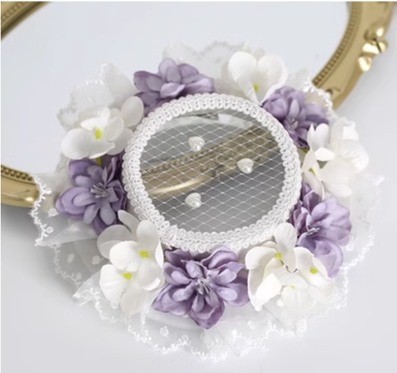 Xiaogui~Elegant Lolita Tea Party Multicolor Hat purple white  