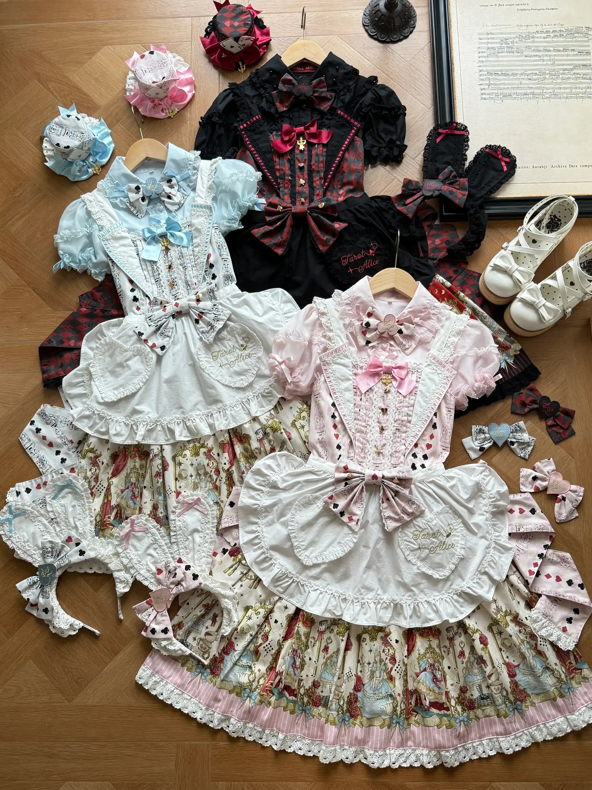 Tarot Alice - Cotton Old School Lolita JSK Dress, Detachable Apron 45739:861428