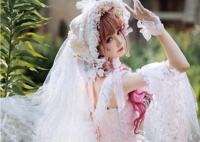 (BFM)Cat Fair~Sakura Girl~Wedding Lolita Hair Accessories Bridal Hat Veil   