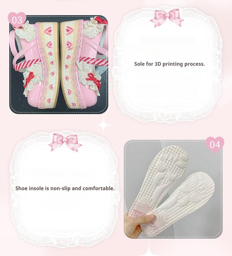 Aimee - Strawberry - Sweet Lolita High Platform Shoes Kawaii Lolita Shoes 42144:728745