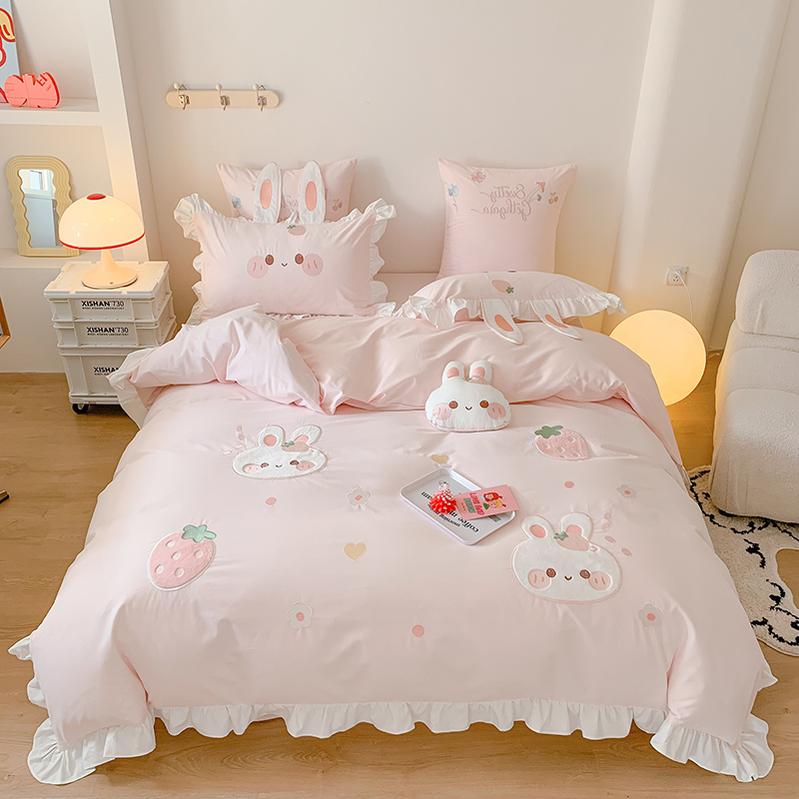 Kawaii Lolita Rabbit Print Bedding Lolita Bedroom Set – 42Lolita