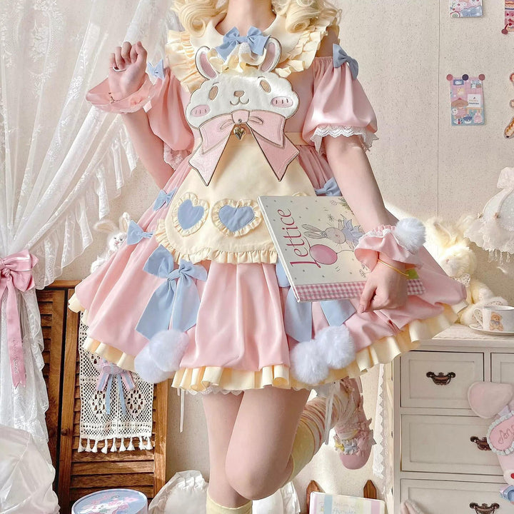 Cute Girl~Zero Card Rabbit~Kawaii Lolita OP Dress Long Sleeve Dress 34768:553720