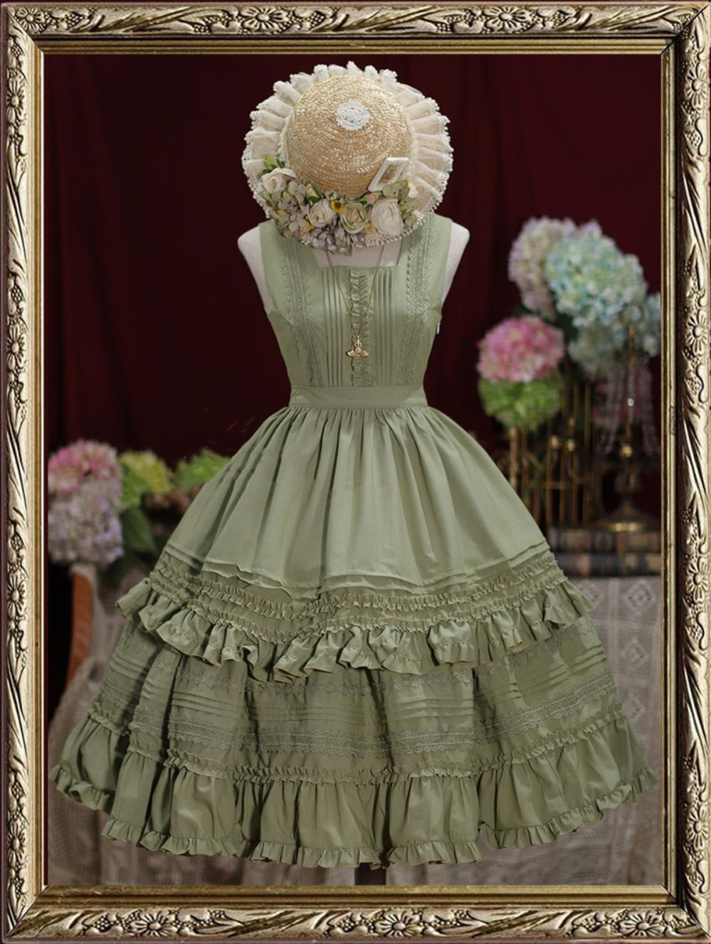 Tiny Garden~Nocturne Reminiscence~Elegant Lolita JSK Dress Multi-Wear Apron Dress Set   